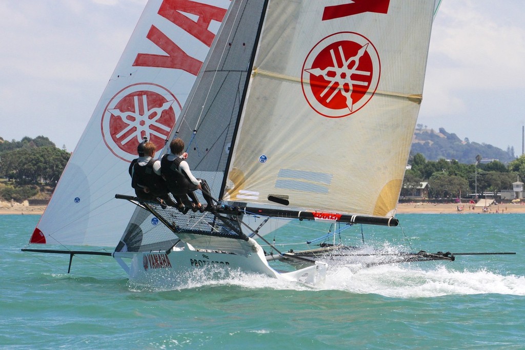 Yamaha 2 - 18ft Skiffs, Auckland January 13, 2013 © Richard Gladwell www.photosport.co.nz